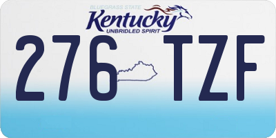 KY license plate 276TZF