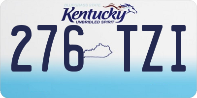 KY license plate 276TZI