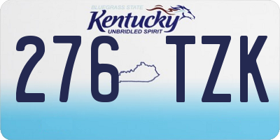 KY license plate 276TZK