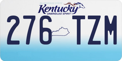 KY license plate 276TZM