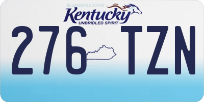 KY license plate 276TZN