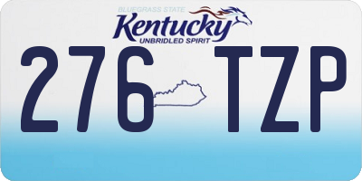 KY license plate 276TZP