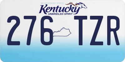 KY license plate 276TZR