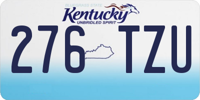 KY license plate 276TZU