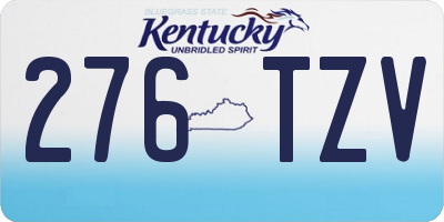 KY license plate 276TZV