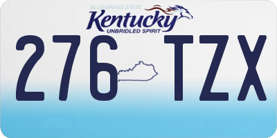 KY license plate 276TZX