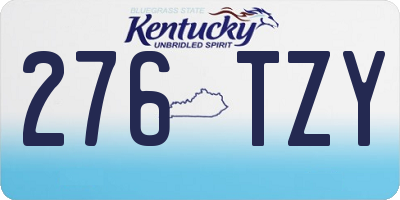 KY license plate 276TZY