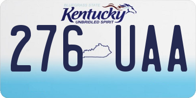 KY license plate 276UAA