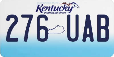 KY license plate 276UAB