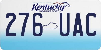 KY license plate 276UAC