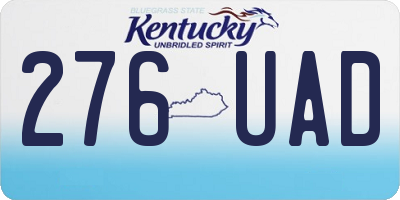KY license plate 276UAD