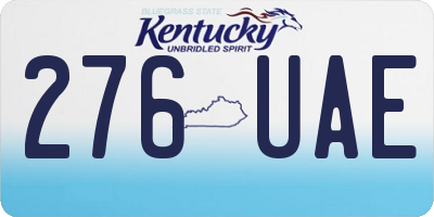 KY license plate 276UAE