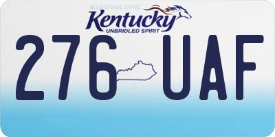KY license plate 276UAF
