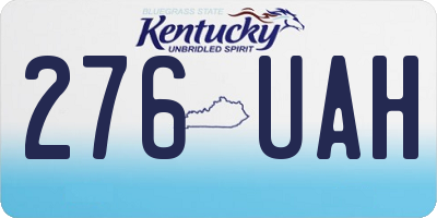 KY license plate 276UAH