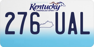 KY license plate 276UAL