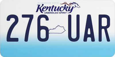 KY license plate 276UAR