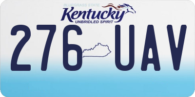 KY license plate 276UAV