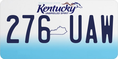 KY license plate 276UAW
