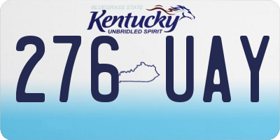 KY license plate 276UAY