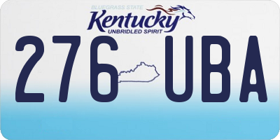 KY license plate 276UBA