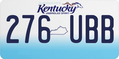 KY license plate 276UBB
