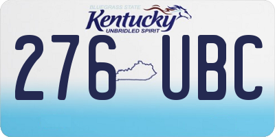 KY license plate 276UBC