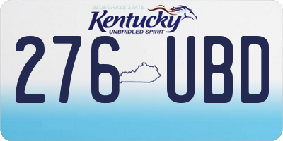 KY license plate 276UBD