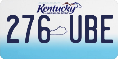KY license plate 276UBE