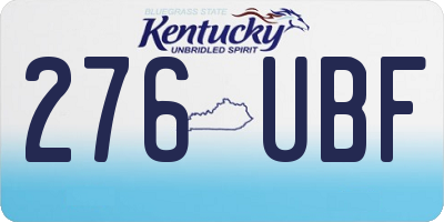 KY license plate 276UBF