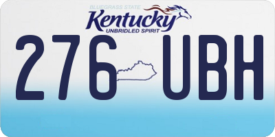 KY license plate 276UBH