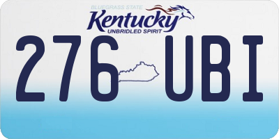 KY license plate 276UBI