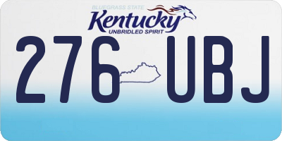 KY license plate 276UBJ