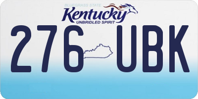 KY license plate 276UBK