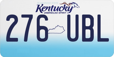 KY license plate 276UBL