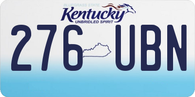 KY license plate 276UBN