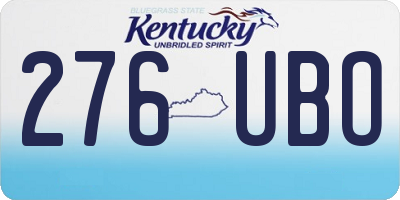 KY license plate 276UBO