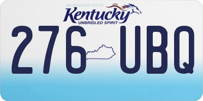 KY license plate 276UBQ