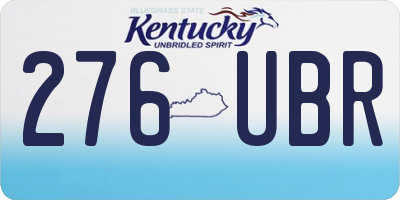 KY license plate 276UBR
