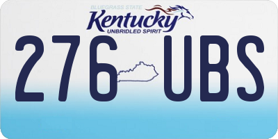 KY license plate 276UBS