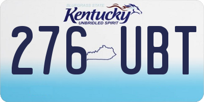 KY license plate 276UBT