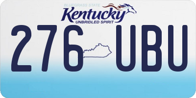 KY license plate 276UBU