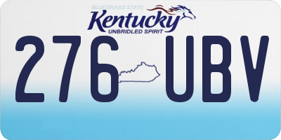 KY license plate 276UBV