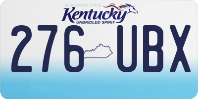 KY license plate 276UBX