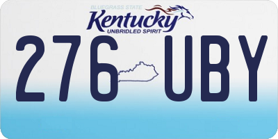 KY license plate 276UBY