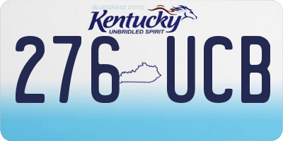 KY license plate 276UCB