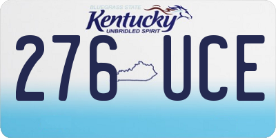 KY license plate 276UCE