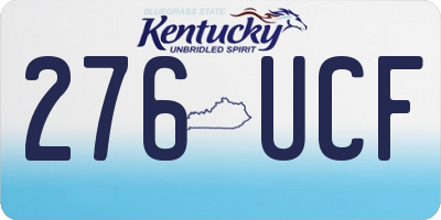 KY license plate 276UCF