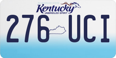 KY license plate 276UCI