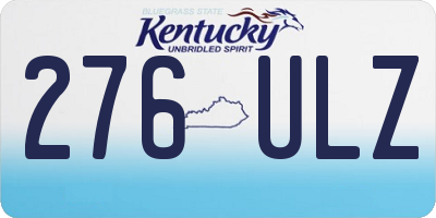 KY license plate 276ULZ