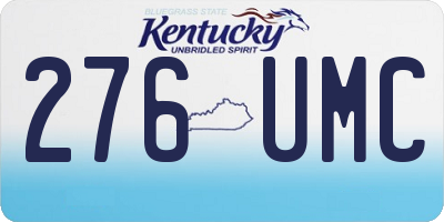 KY license plate 276UMC